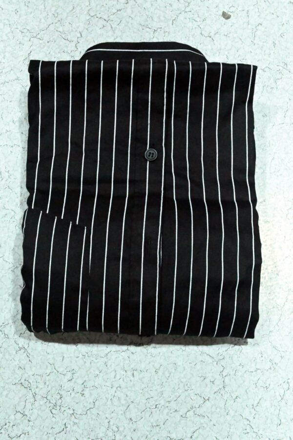 Men's Premium Striped Shirt - Black with White - Image 3